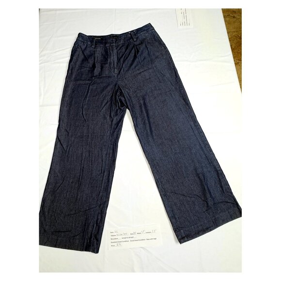 Talbots Pants - Talbots Weston Pant 14P Blue Chambray Wide Leg Pants